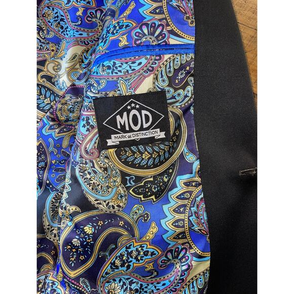 NWOT Mens Mark of Distinction Starlight Stone Metallic Slim Tuxedo Jacket 40R - Picture 12 of 14